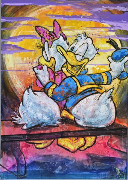 Anders And og Andersine Maleri Jürgen Wölk | Se vores udvalg af malerier af Jürgen Wölk