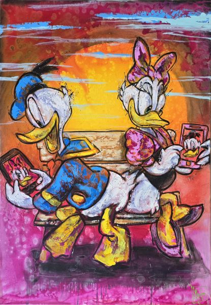 Andersine og Anders And Maleri Jürgen Wölk | Se vores udvalg af malerier af Jürgen Wölk