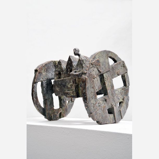 3-H�user-Wagen - skulptur af Michael Jastram