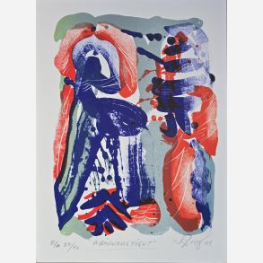 A winners fight - litografi af Peter Nyborg