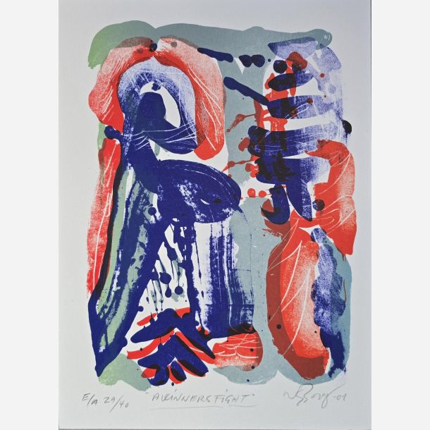 A winners fight - litografi af Peter Nyborg