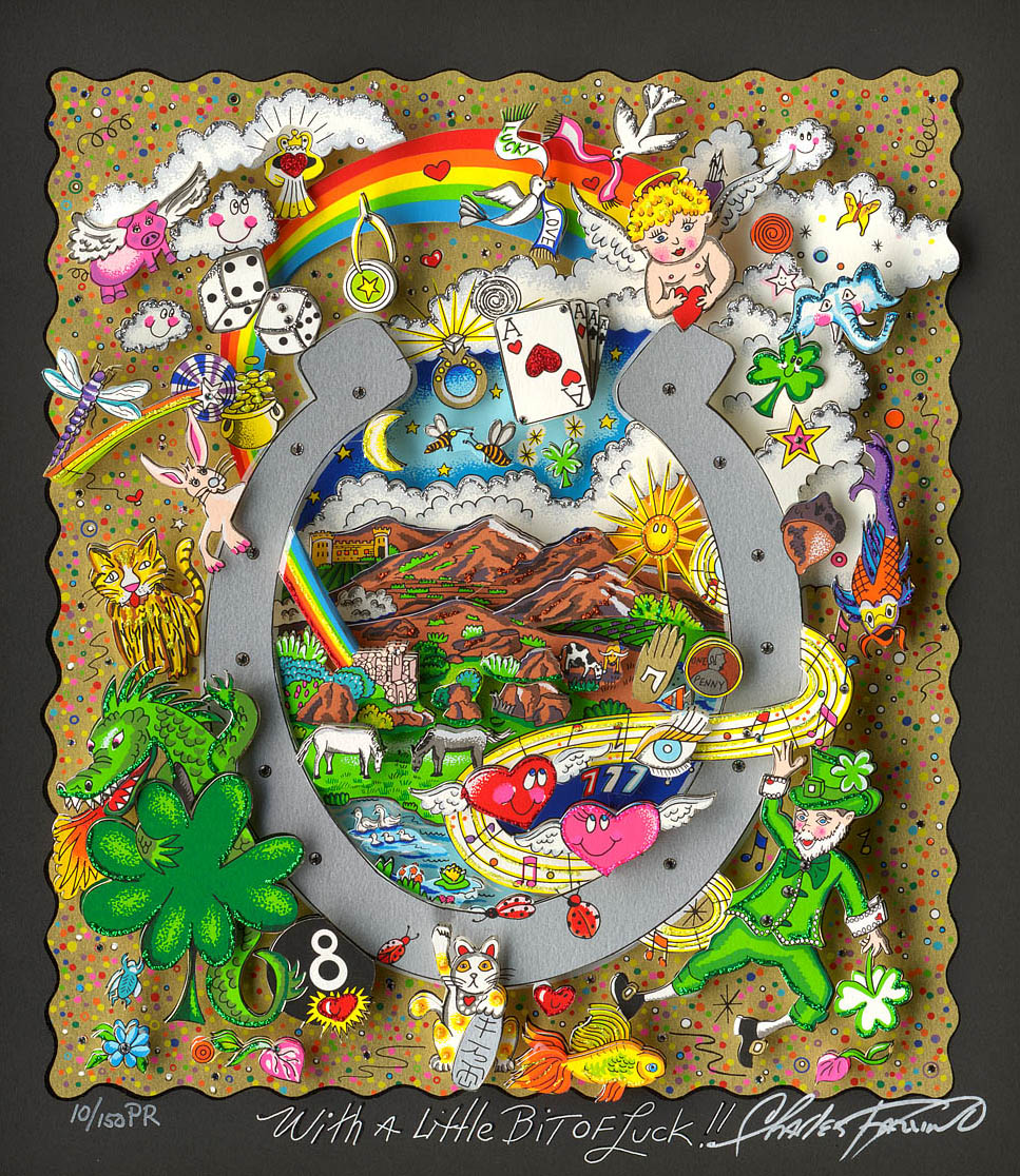 With a little bit of luck Vægkunst Charles Fazzino | Køb unikt Charles Fazzino kunst online