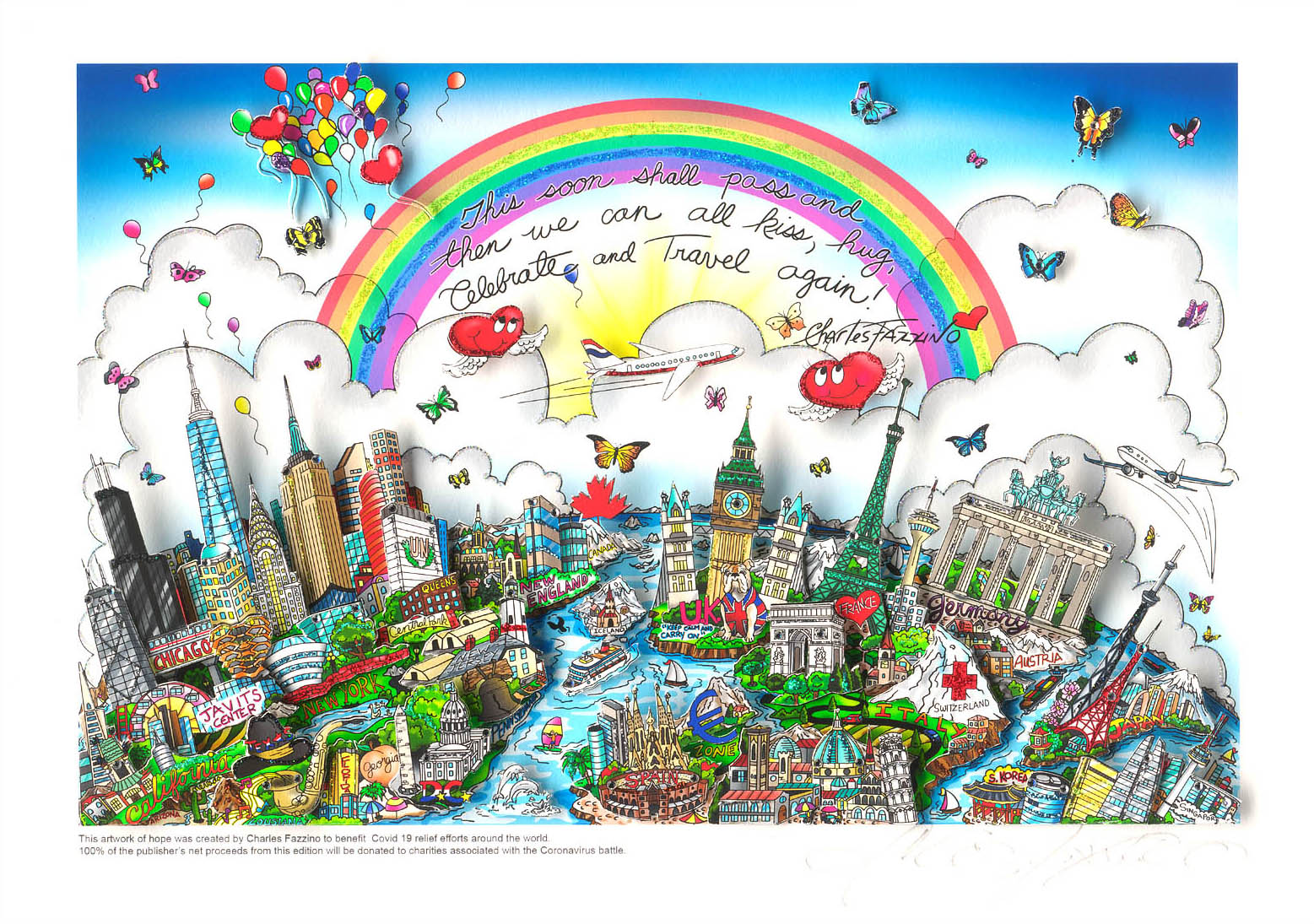 This shall pass Vægkunst Charles Fazzino | Køb unikt Charles Fazzino kunst online