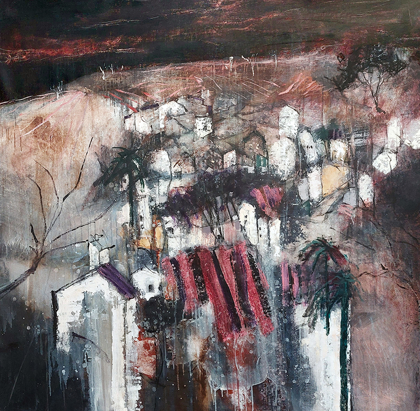 El pueblo andaluz Malerier Carsten Frank | Køb kunst og malerier fra Carsten frank | Unikt udvalg