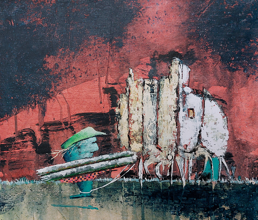 The heavy baggage of life Malerier Carsten Frank | Køb kunst og malerier fra Carsten frank | Unikt udvalg