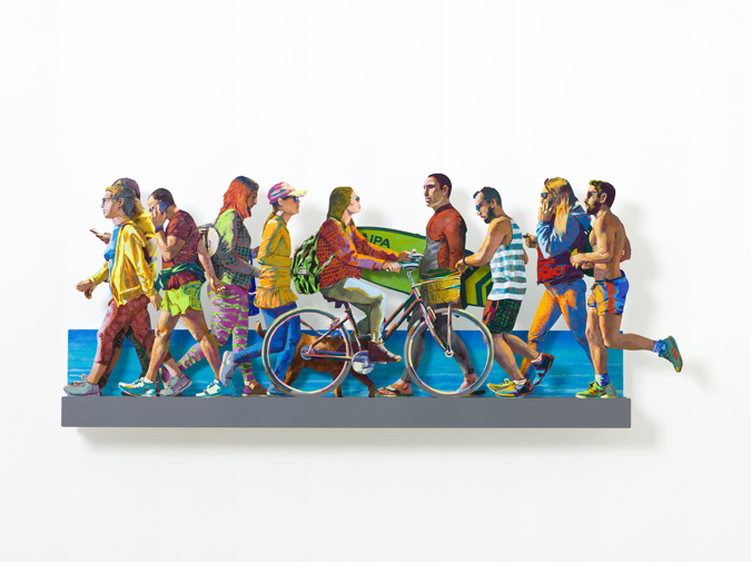 Beach Promenade Left Vægkunst David Gerstein | Malerier af David Gerstein | Shop her