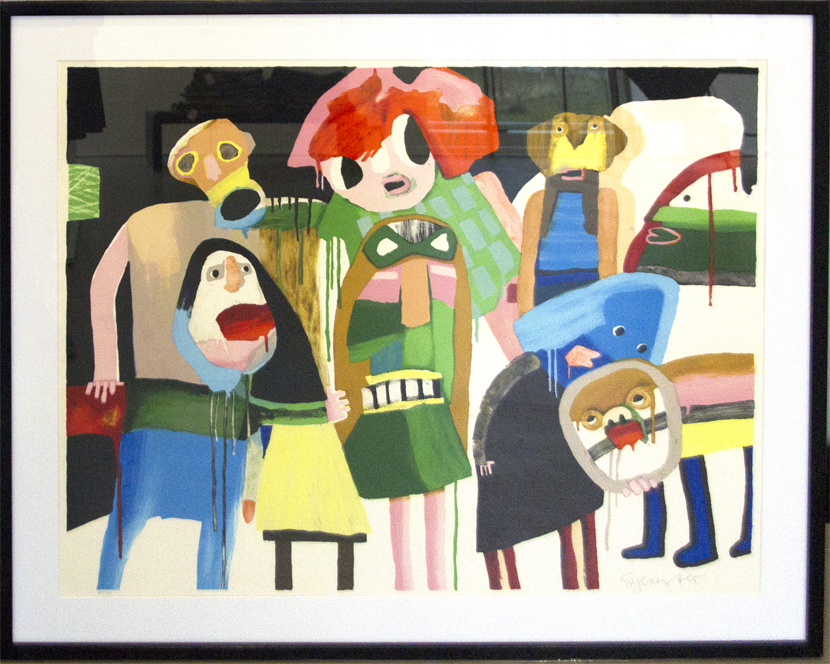 Byliv Mål ink ramme Litografier Leif Sylvester malerier | Køb malerier af Leif Sylvester her