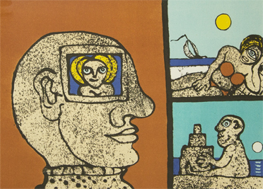 Sandslottet Litografier Troels Trier | Køb Troels Trier kunst og maleri - Unikt udvalg