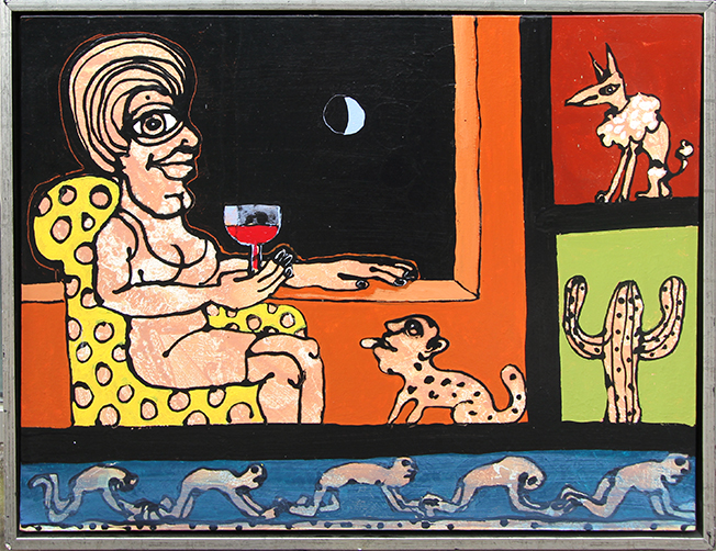 Blå måne før vin Malerier Troels Trier | Køb Troels Trier kunst og maleri - Unikt udvalg