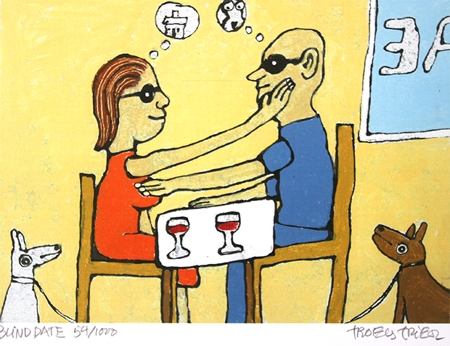 Blind date Kunstplakater Troels Trier | Køb Troels Trier kunst og maleri - Unikt udvalg