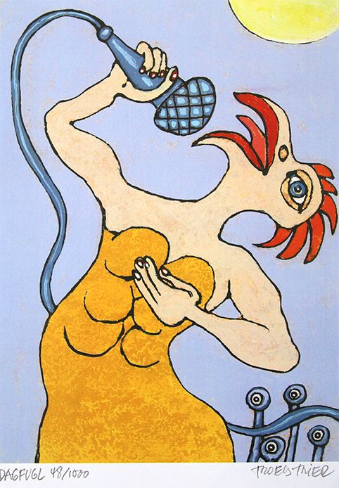 Dagfugl Kunstplakater Troels Trier | Køb Troels Trier kunst og maleri - Unikt udvalg