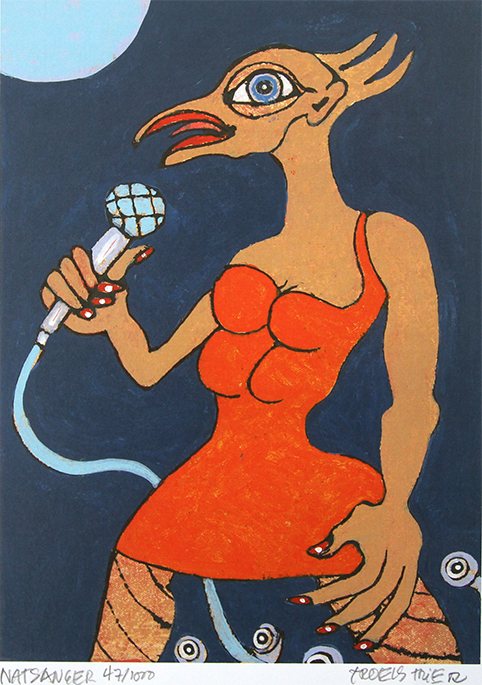 Natsanger Kunstplakater Troels Trier | Køb Troels Trier kunst og maleri - Unikt udvalg