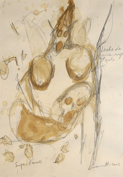 Super Hero Kunst på papir Marco Evaristti | Kunstværker af Marco Evaristti | Stort udvalg