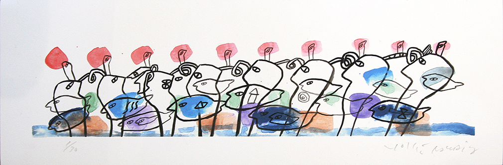 Uden titel Litografier Yoshio Nakajima | Køb malerier er kunstneren Yoshio Nakajima