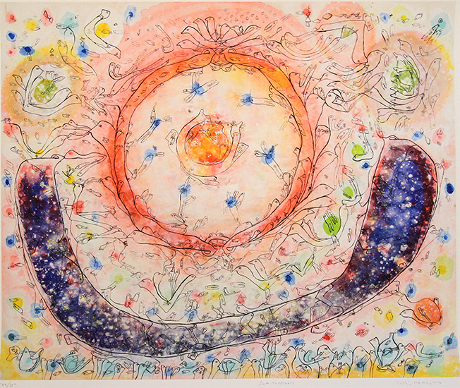 Sun happiness Litografier Yoshio Nakajima | Køb malerier er kunstneren Yoshio Nakajima