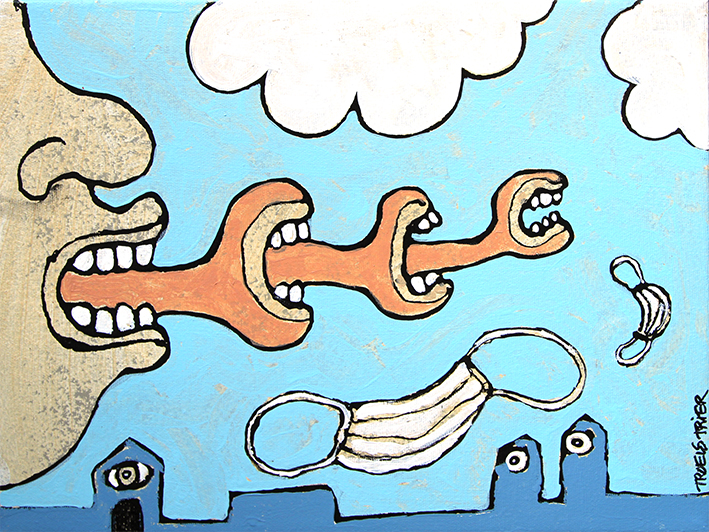 Mundbind i vinden Malerier Troels Trier | Køb Troels Trier kunst og maleri - Unikt udvalg