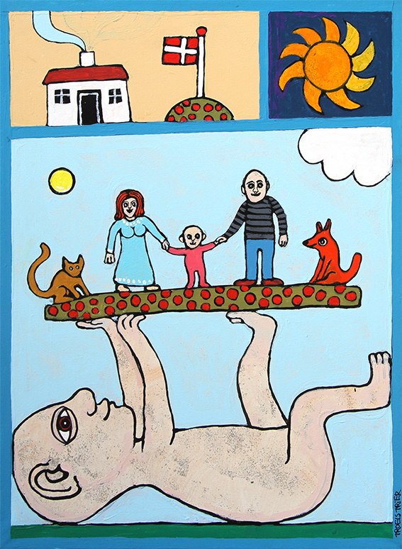 Familien Malerier Troels Trier | Køb Troels Trier kunst og maleri - Unikt udvalg