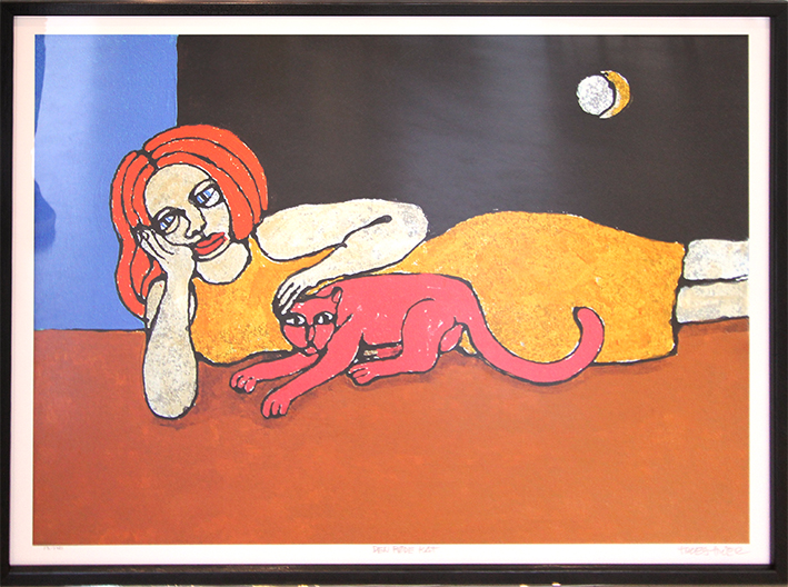 Den røde kat Kunstplakater Troels Trier | Køb Troels Trier kunst og maleri - Unikt udvalg