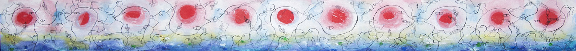 Summer People Malerier Yoshio Nakajima | Køb malerier er kunstneren Yoshio Nakajima