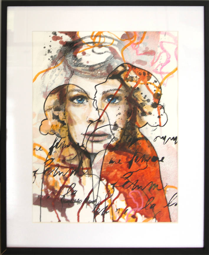 Collagepige Kunst på papir Benedikte Marie | Dragende malerier af Benedikte Marie | Køb her