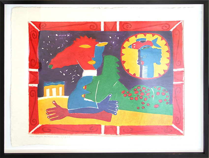 Una mujer insimismada Litografier Clemens Briels | Køb unik kunst af Clemens Briels - Litografi