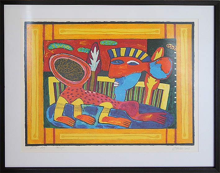 Dish dog Litografier Clemens Briels | Køb unik kunst af Clemens Briels - Litografi