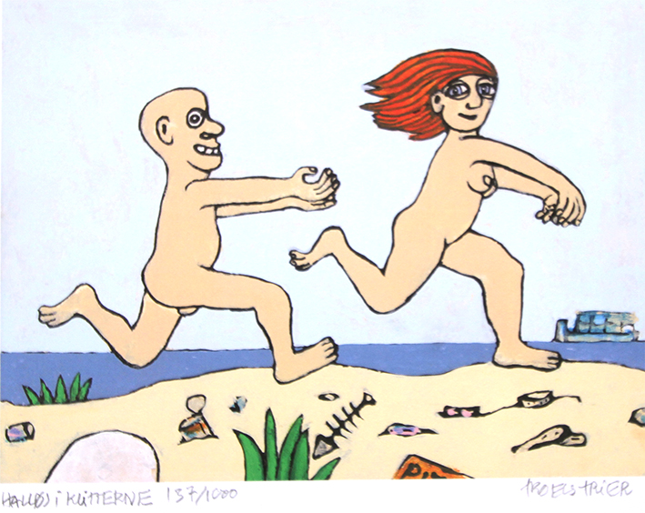 Halløj i klitterne Kunstplakater Troels Trier | Køb Troels Trier kunst og maleri - Unikt udvalg