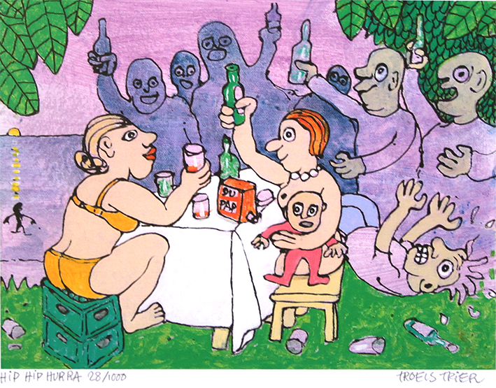 Hip hip hurra Kunstplakater Troels Trier | Køb Troels Trier kunst og maleri - Unikt udvalg