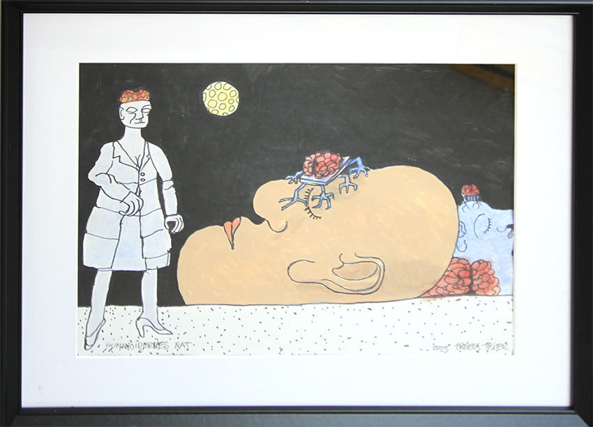 Humanoidernes nat Kunst på papir Troels Trier | Køb Troels Trier kunst og maleri - Unikt udvalg