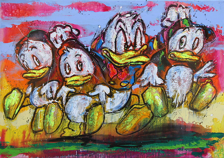 Anders And Rip Rap og Rup Malerier Jürgen Wölk | Se vores udvalg af malerier af Jürgen Wölk