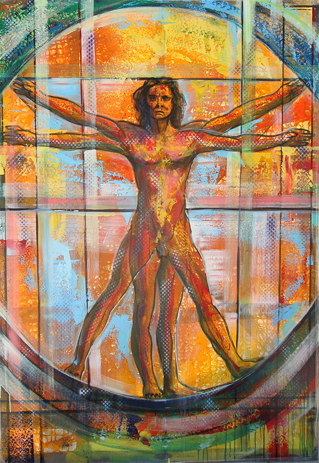 Homo Vitruvianus Malerier Jürgen Wölk | Se vores udvalg af malerier af Jürgen Wölk