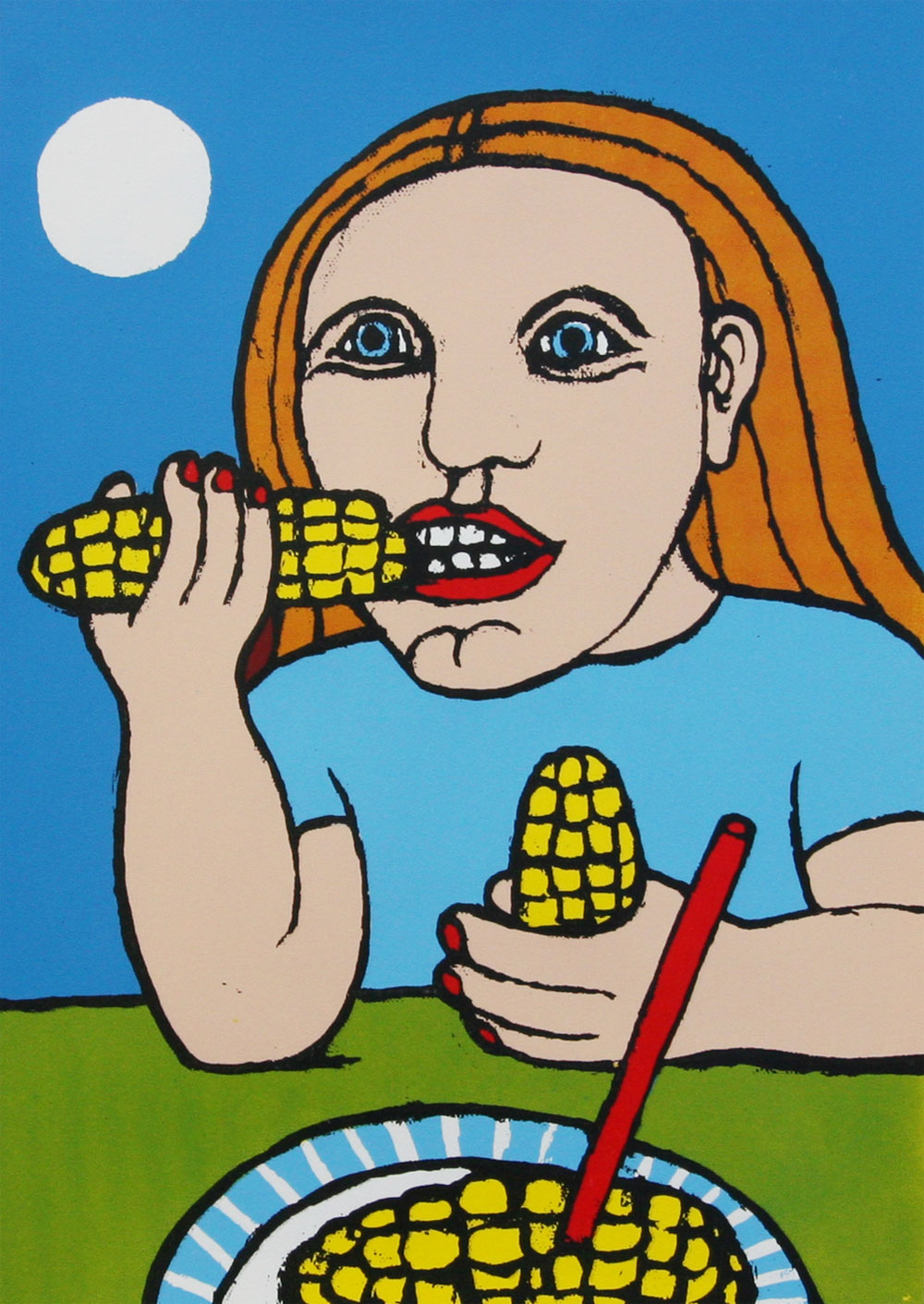 Majs i september Litografier Troels Trier | Køb Troels Trier kunst og maleri - Unikt udvalg