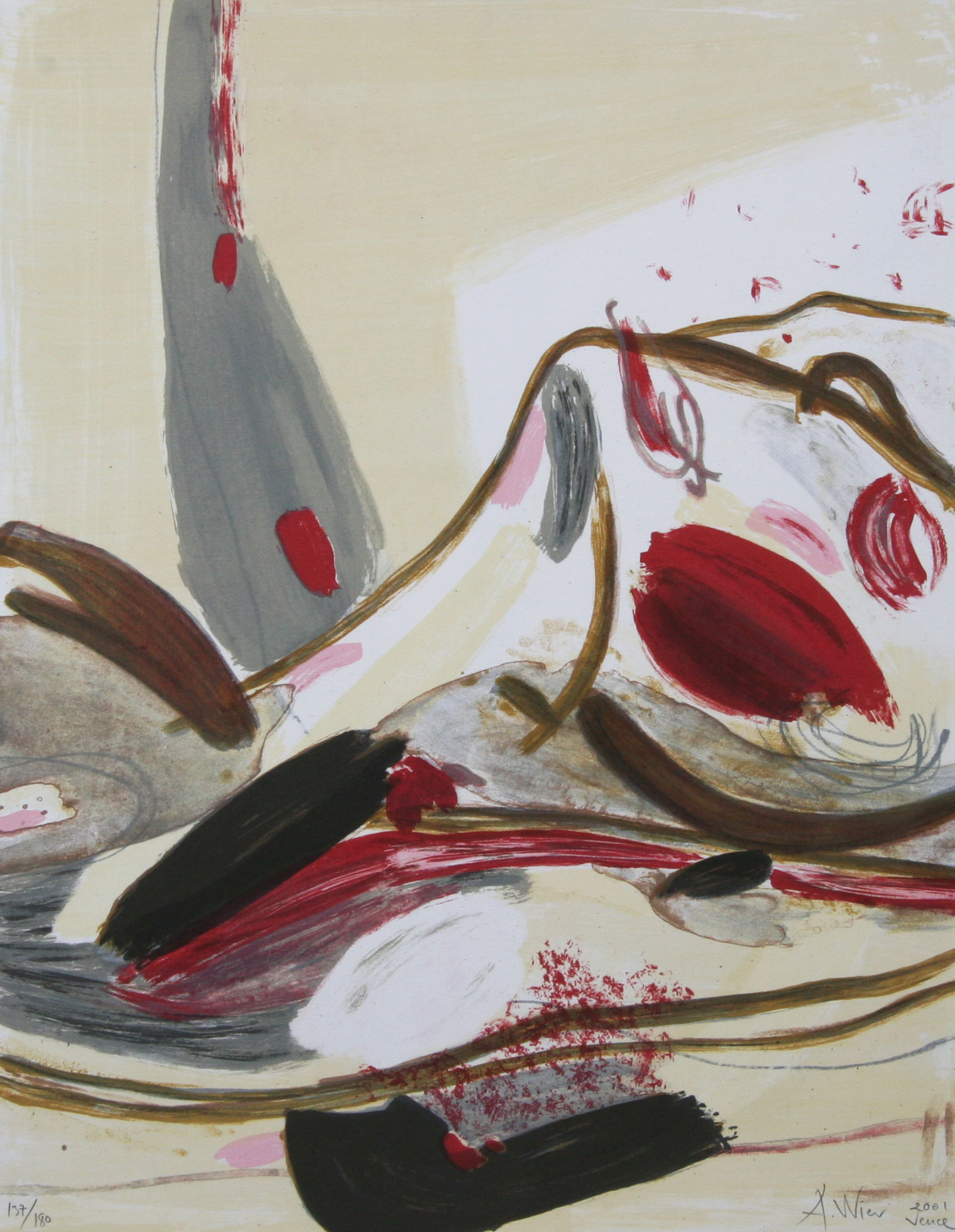 Uden titel Litografier Annette Wier | Køb malerier lavet af Annette Wier - Unik lethed