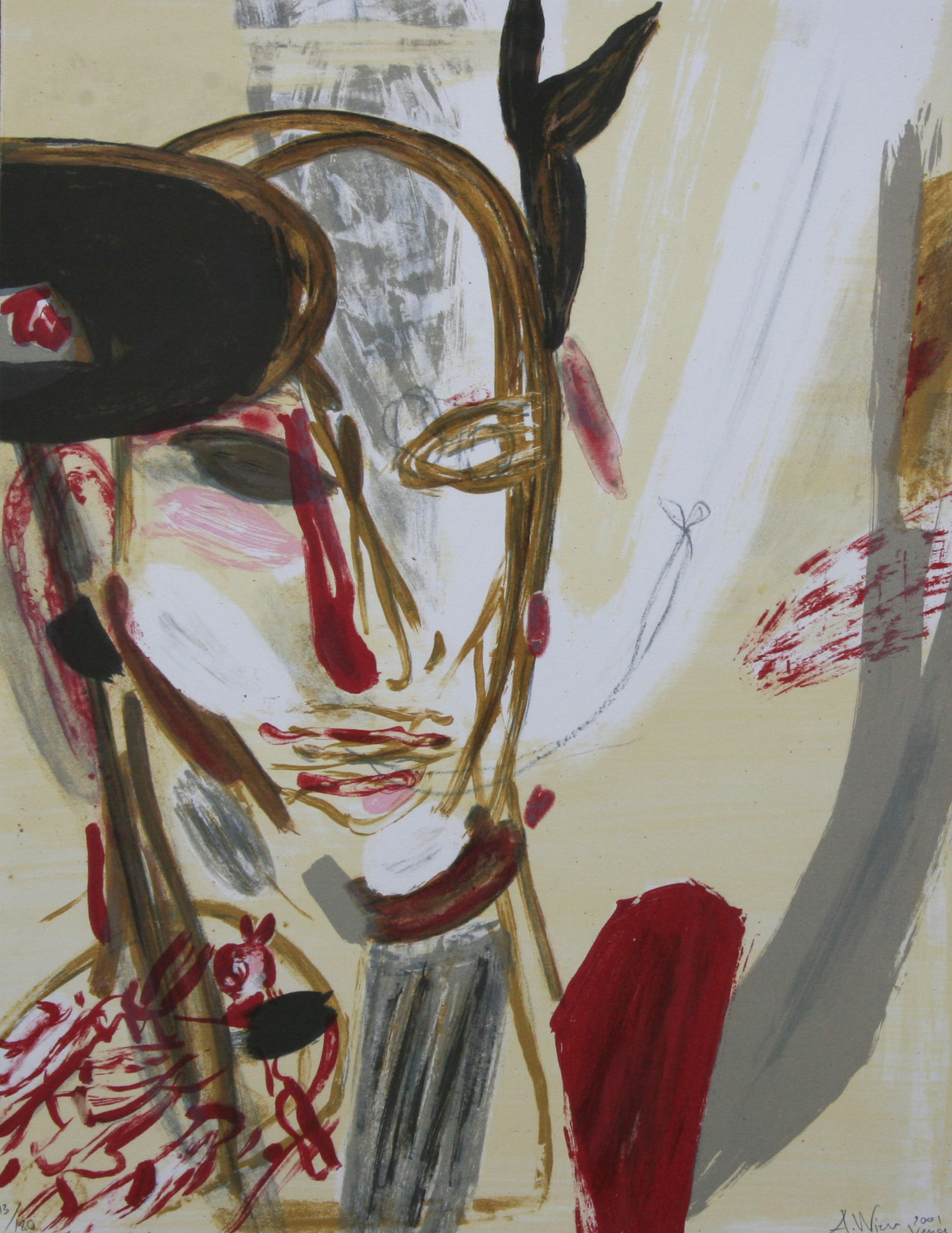 Uden titel Litografier Annette Wier | Køb malerier lavet af Annette Wier - Unik lethed