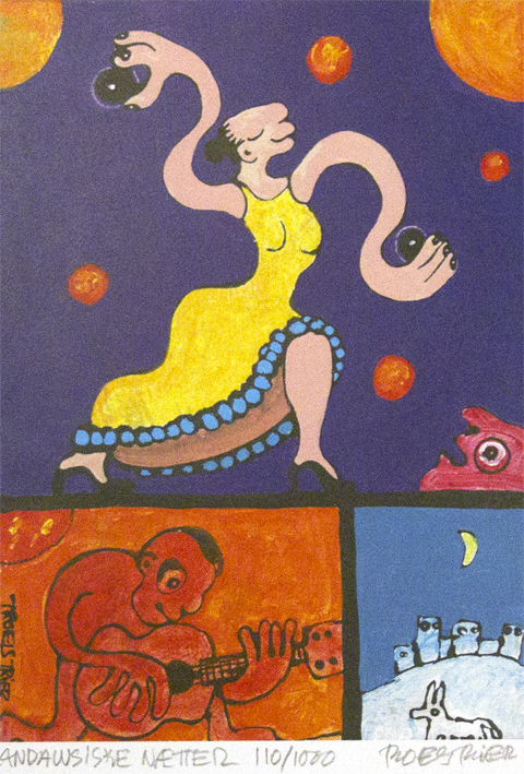 Andalusiske nætter Kunstplakater Troels Trier | Køb Troels Trier kunst og maleri - Unikt udvalg