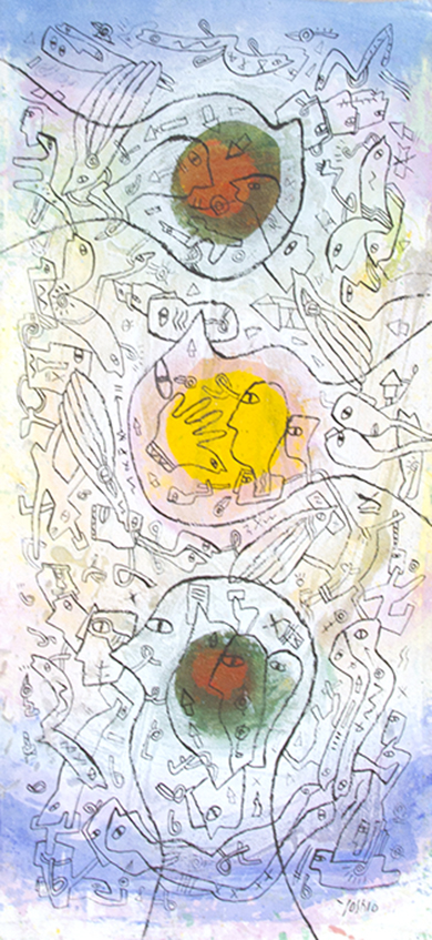 Happiness Malerier Yoshio Nakajima | Køb malerier er kunstneren Yoshio Nakajima