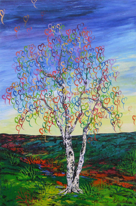 Tree of life Malerier Jannie Kloster | Smukke og energiske malerier af Jannie Kloster