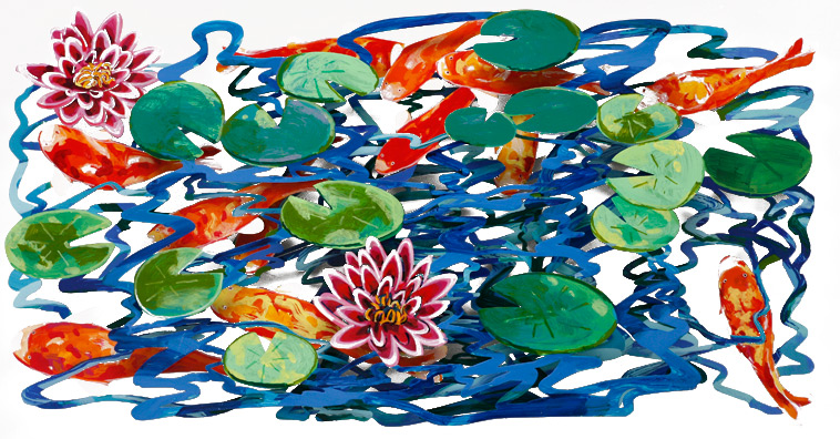 Pond Vægkunst David Gerstein | Malerier af David Gerstein | Shop her