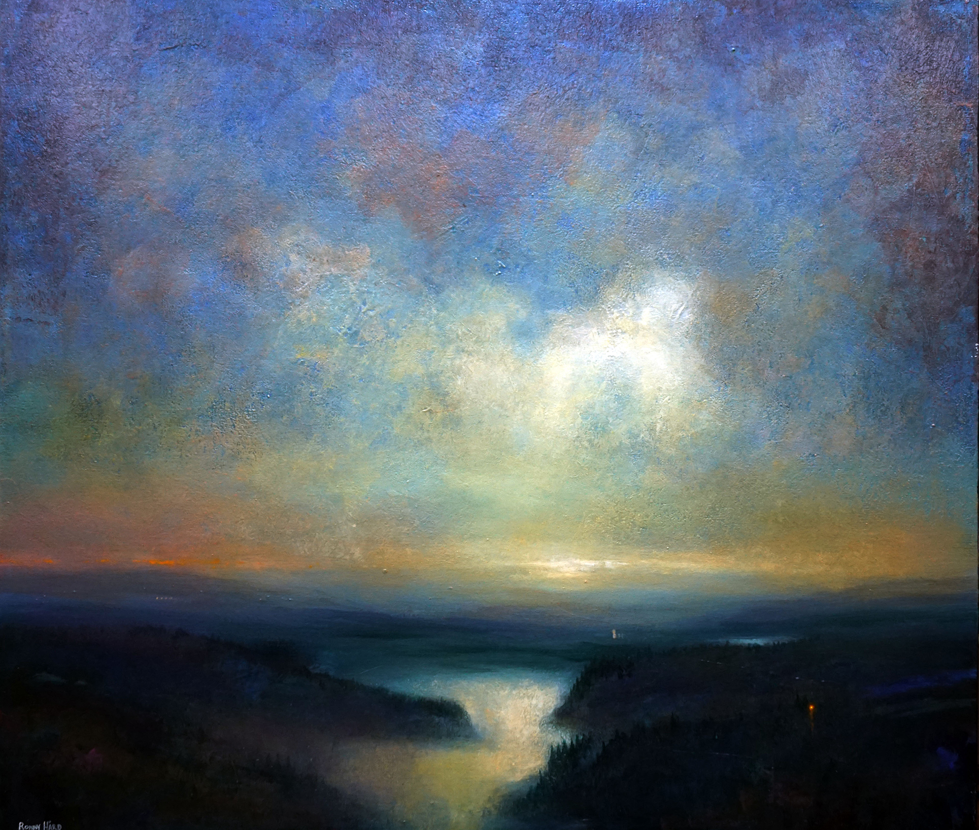 Nordisk sommarnatt Malerier Ronny Hård | Køb dekorative Ronny Hård malerier her