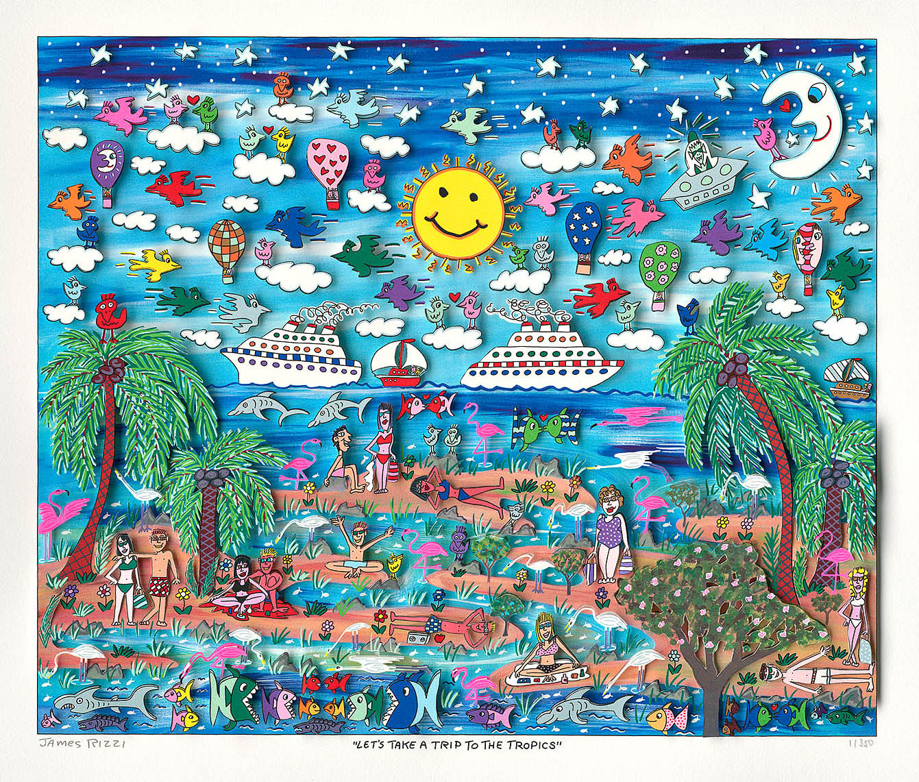 Let´s take a trip to the tropics Vægkunst James Rizzi | Originale malerier af James Rizzi | Shop her