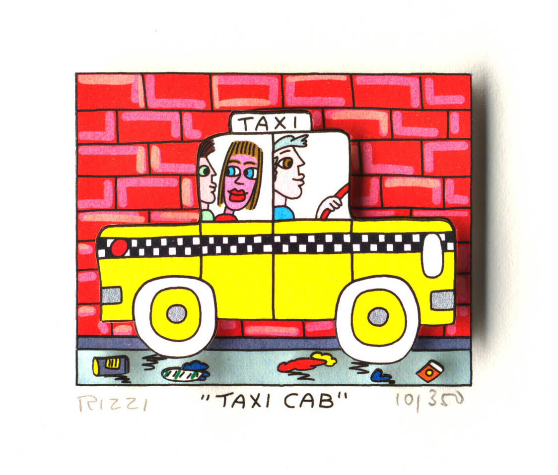 Taxi cab Vægkunst James Rizzi | Originale malerier af James Rizzi | Shop her