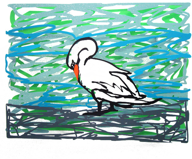 Swan Lake Vægkunst David Gerstein | Malerier af David Gerstein | Shop her