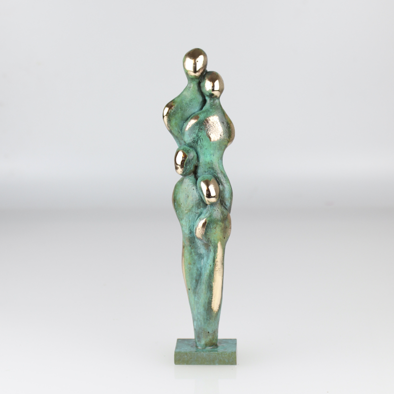 Par med 2 børn Skulptur Tom Blicher | Skulpturer af Tom Blicher | Hurtig levering