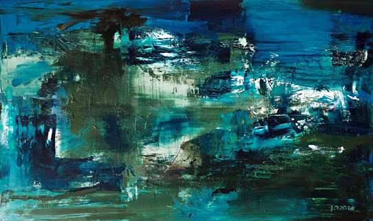 Turmoil in greenish blue Kan Malerier Vladimir Jelnorovich | Malerier af Vladimir Jelnorovich