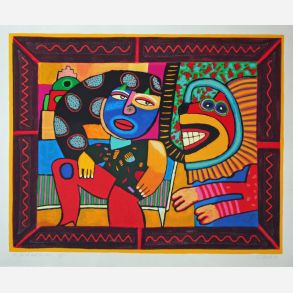 The model and the lion at Indian Creek