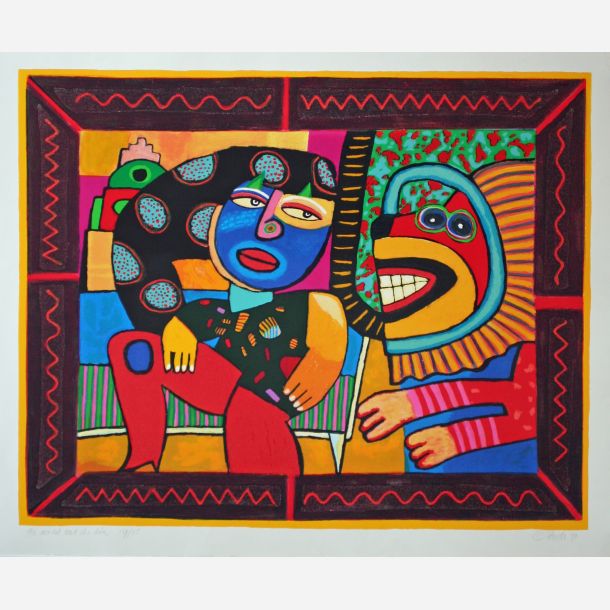 The model and the lion at Indian Creek