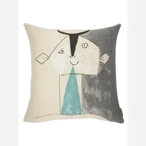 PICASSO Tete de faune sur fond gris argent